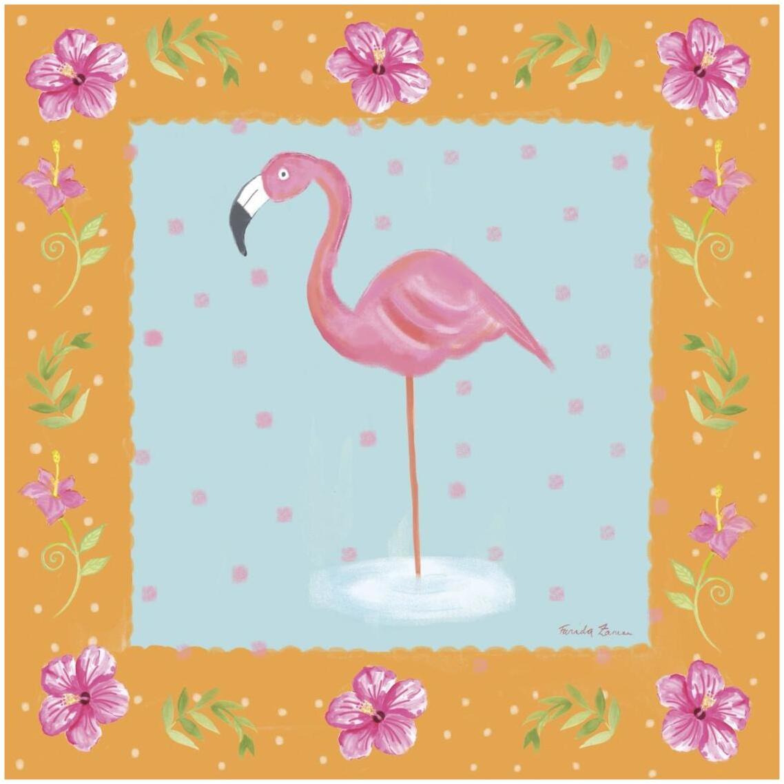 Flamingo Dance IV -Paper Art-32&quotx32"