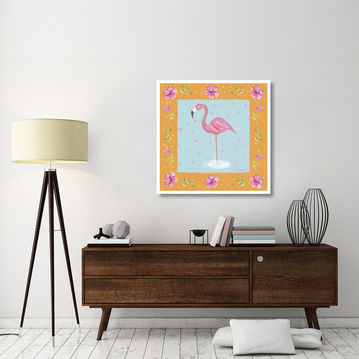 Flamingo Dance IV -Paper Art-38&quotx38"