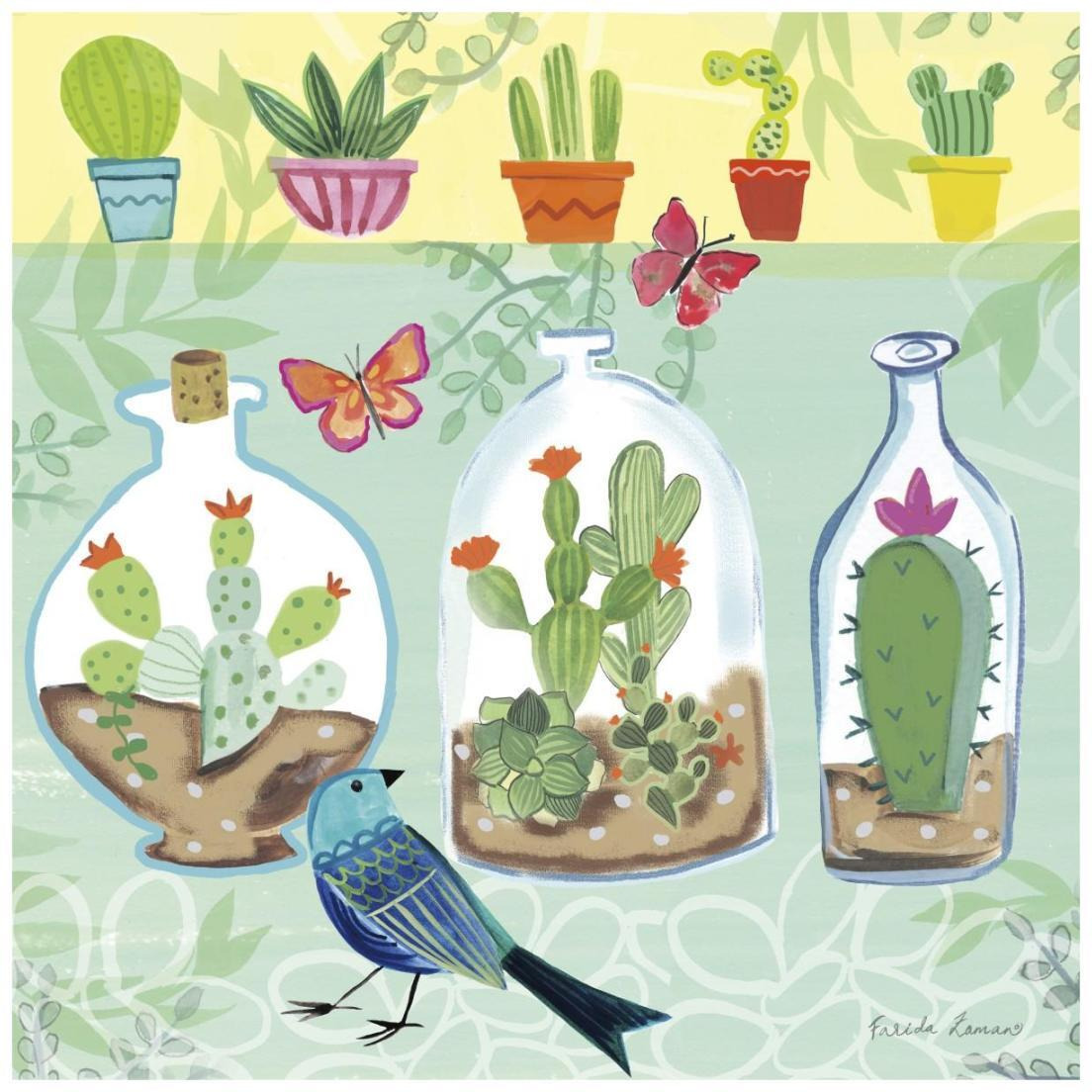 Cacti Garden I -Paper Art-20&quotx20"