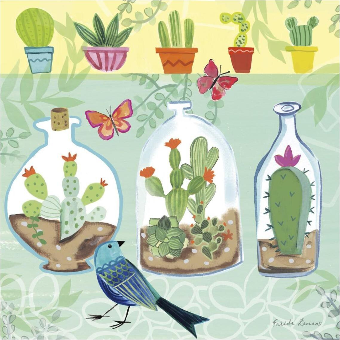 Cacti Garden I -Paper Art-38&quotx38"