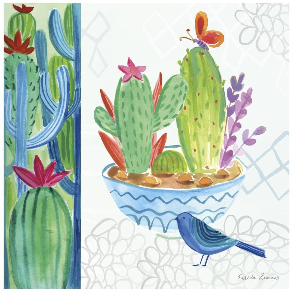 Cacti Garden II -Paper Art-26&quotx26"