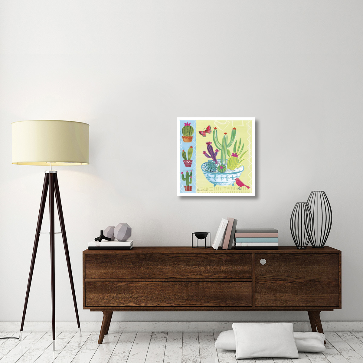 Cacti Garden III -Paper Art-26&quotx26"