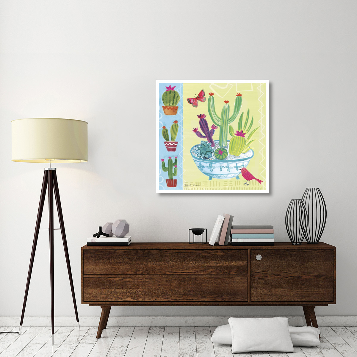Cacti Garden III -Paper Art-38&quotx38"