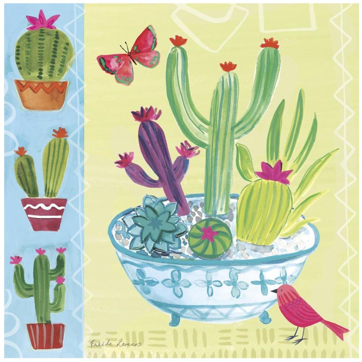 Cacti Garden III -Paper Art-42&quotx42"