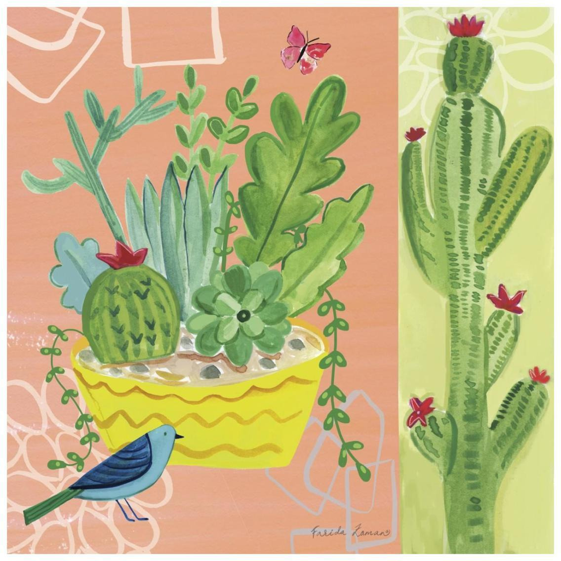 Cacti Garden IV -Paper Art-26&quotx26"