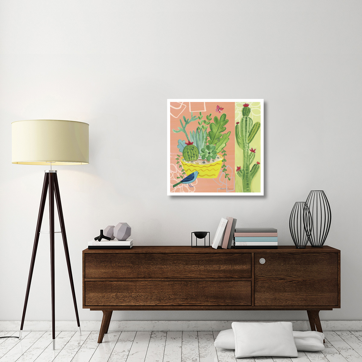 Cacti Garden IV -Paper Art-32&quotx32"