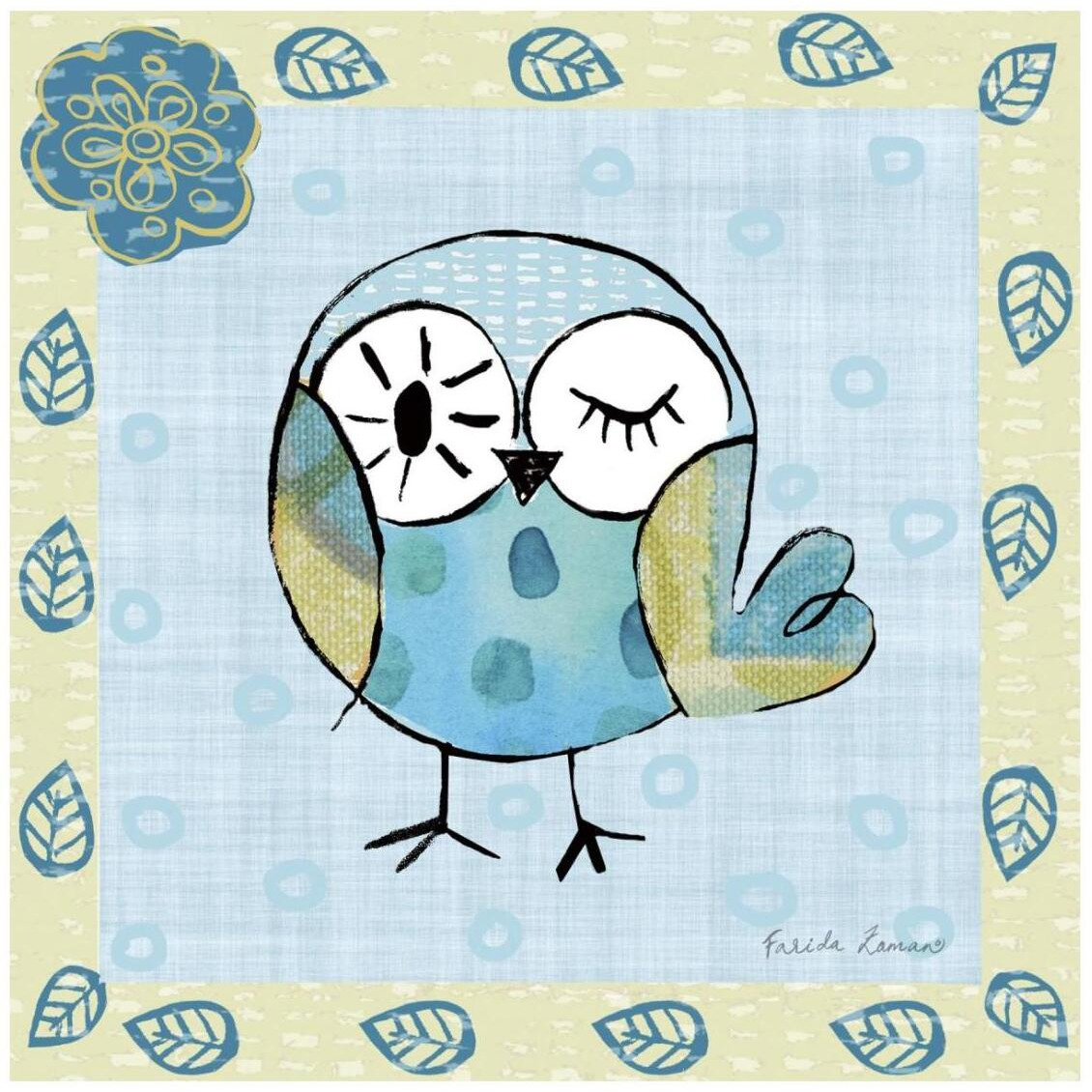 Whimsy Owls I -Paper Art-26&quotx26"