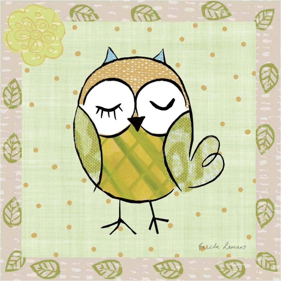 Whimsy Owls II -Paper Art-38&quotx38"