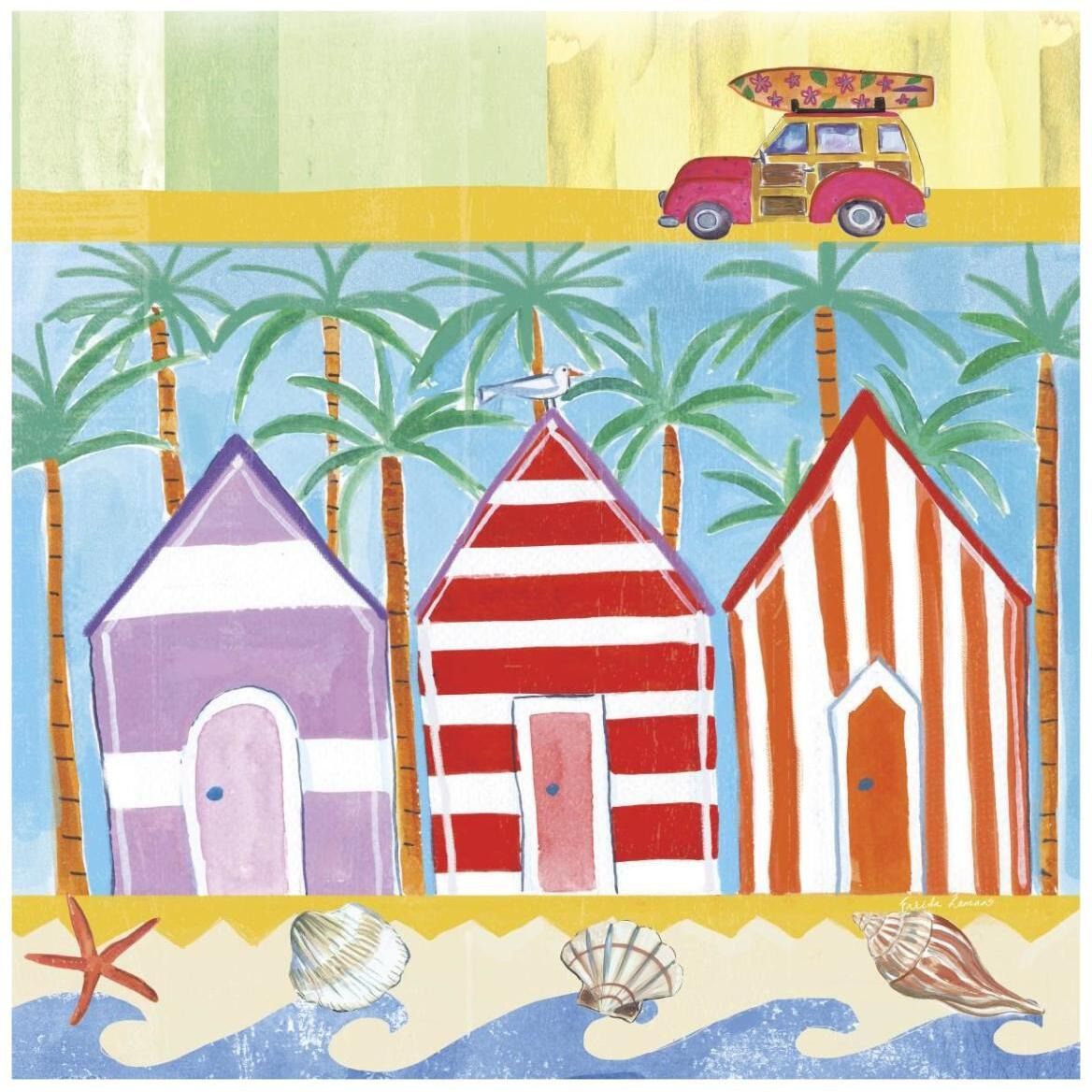 Beach Living I -Paper Art-42&quotx42"