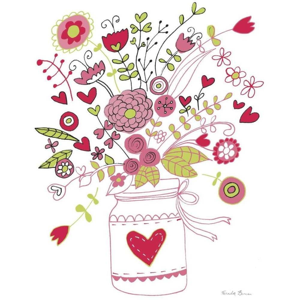 Valentines Flowers I -Paper Art-18&quotx22"