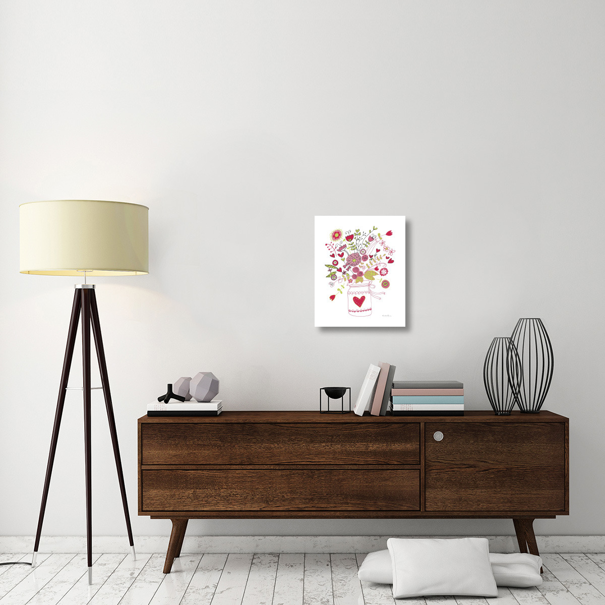 Valentines Flowers I -Paper Art-18&quotx22"