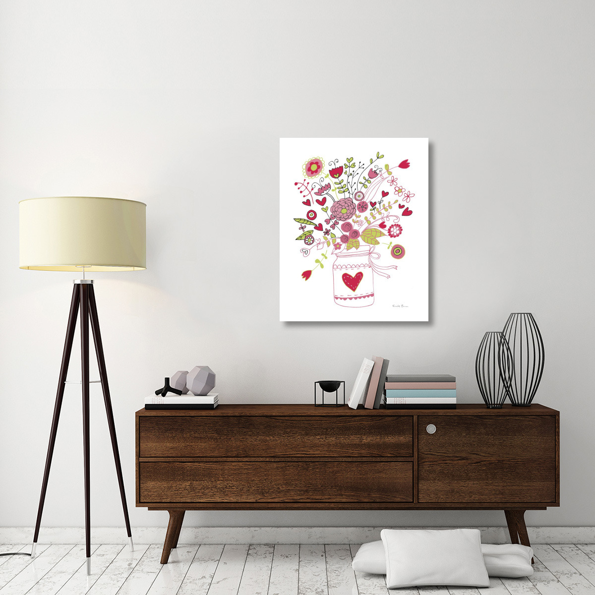 Valentines Flowers I -Paper Art-30&quotx37"