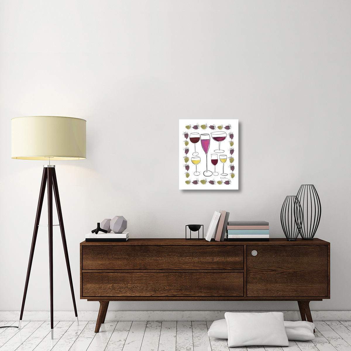 Wine Time II -Paper Art-20.26&quotx24"