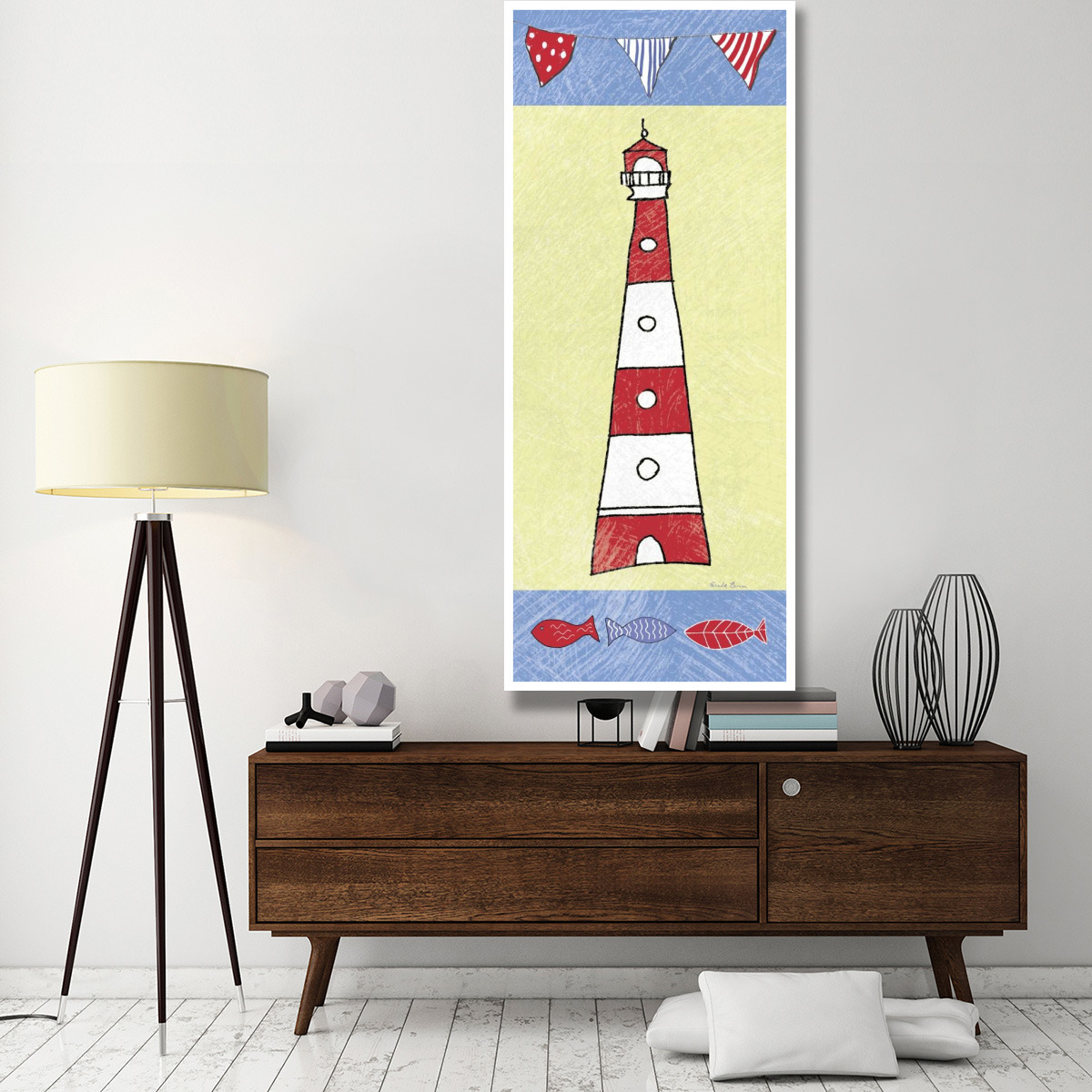 Coastal Lighthouse I -Paper Art-32&quotx77"