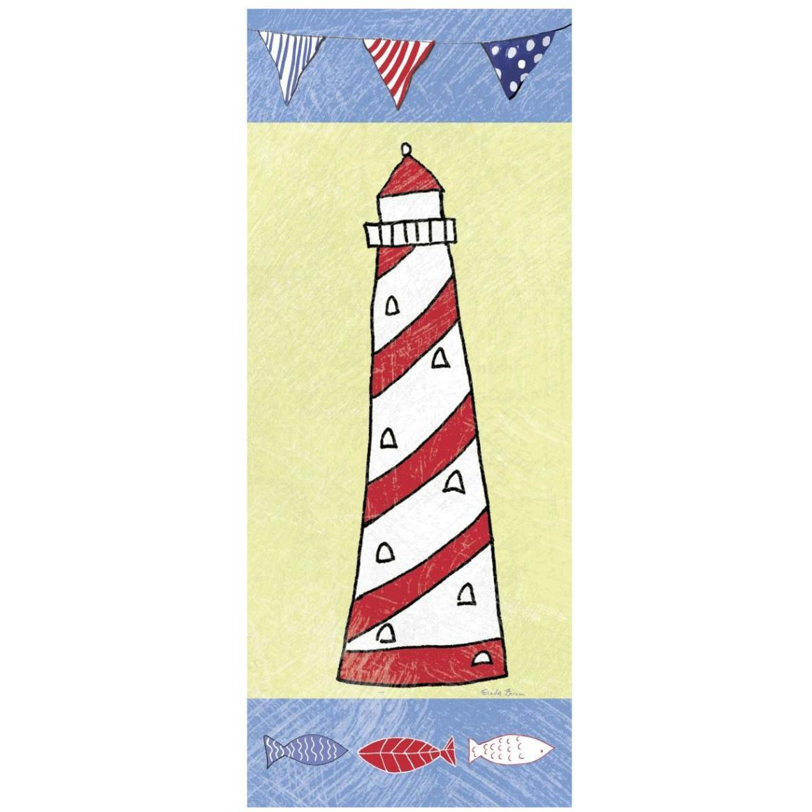 Coastal Lighthouse II -Paper Art-18&quotx42"
