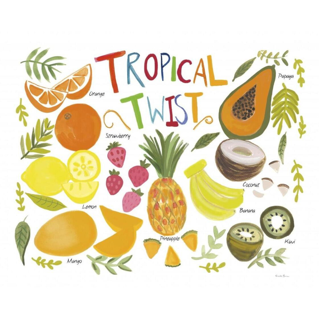 Fruity Smoothie II on White -Paper Art-37&quotx30"