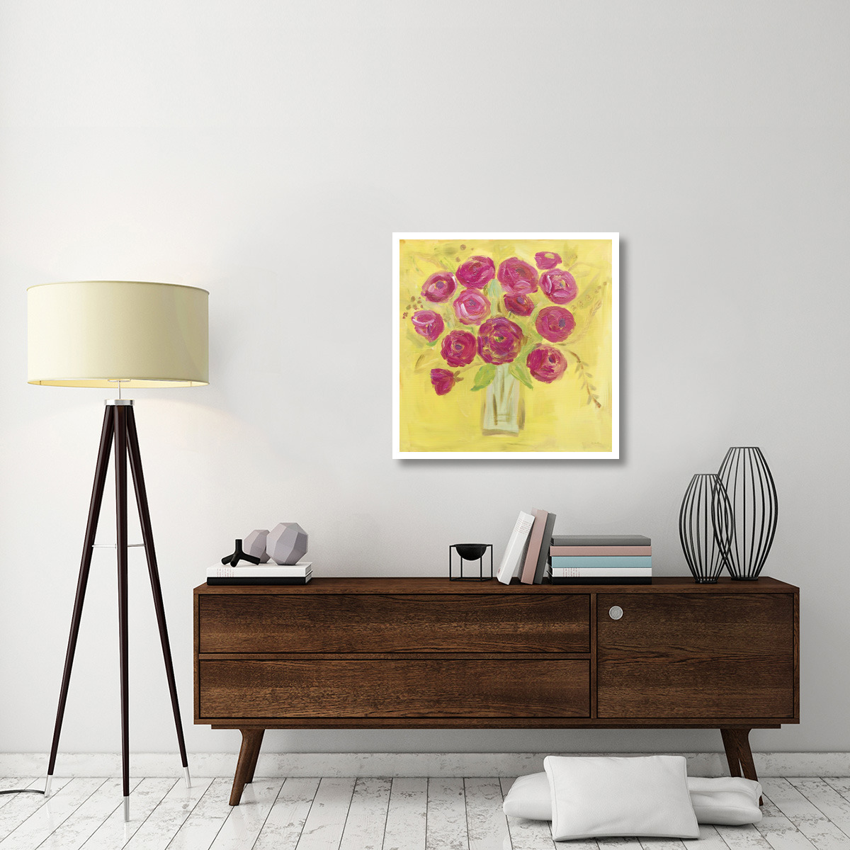 Burst of Poppies Bright -Paper Art-32&quotx32"