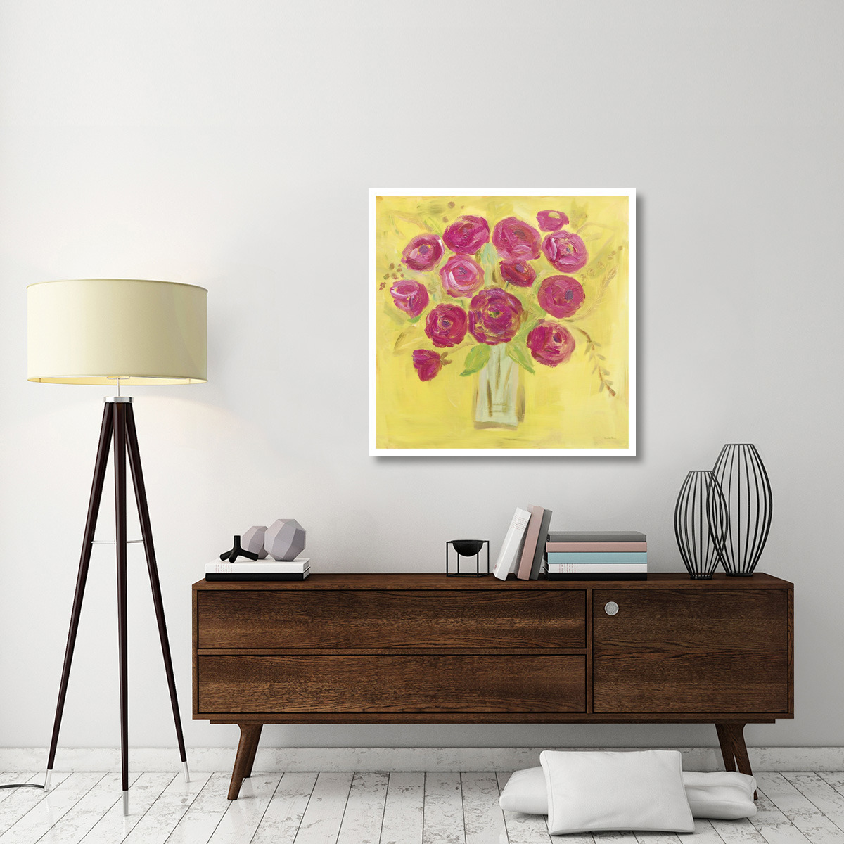 Burst of Poppies Bright -Paper Art-38&quotx38"