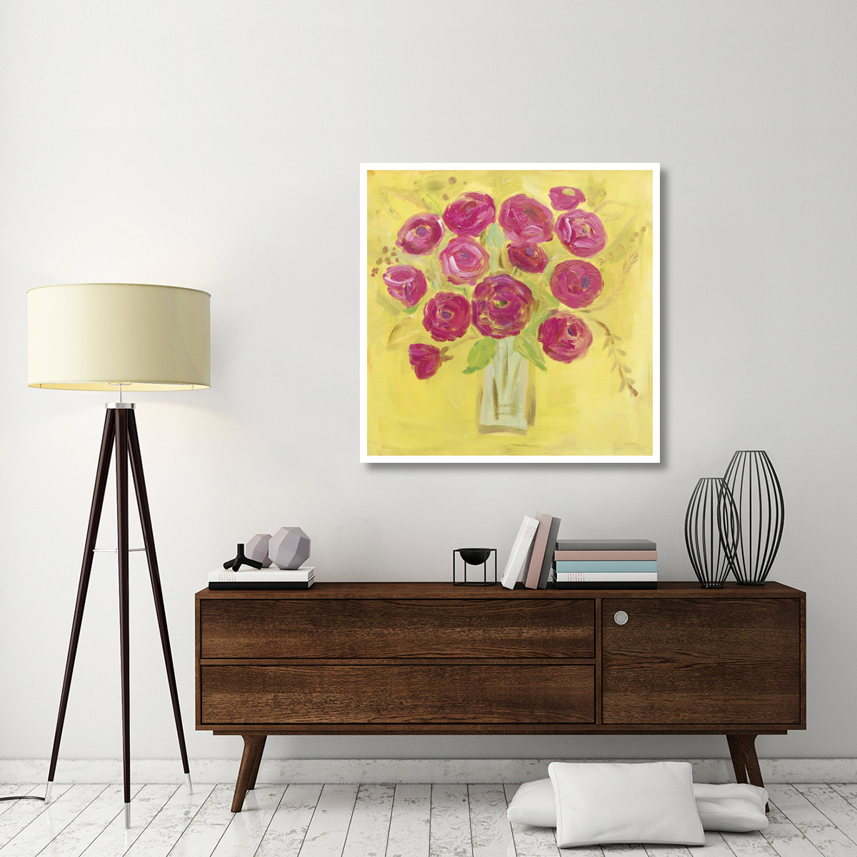 Burst of Poppies Bright -Paper Art-42&quotx42"