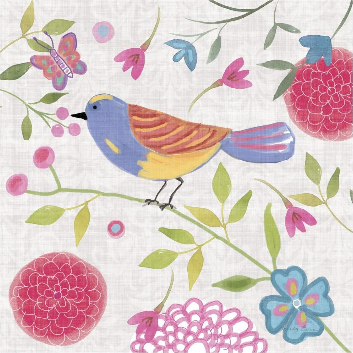 Damask Floral and Bird III v2 -Paper Art-38&quotx38"