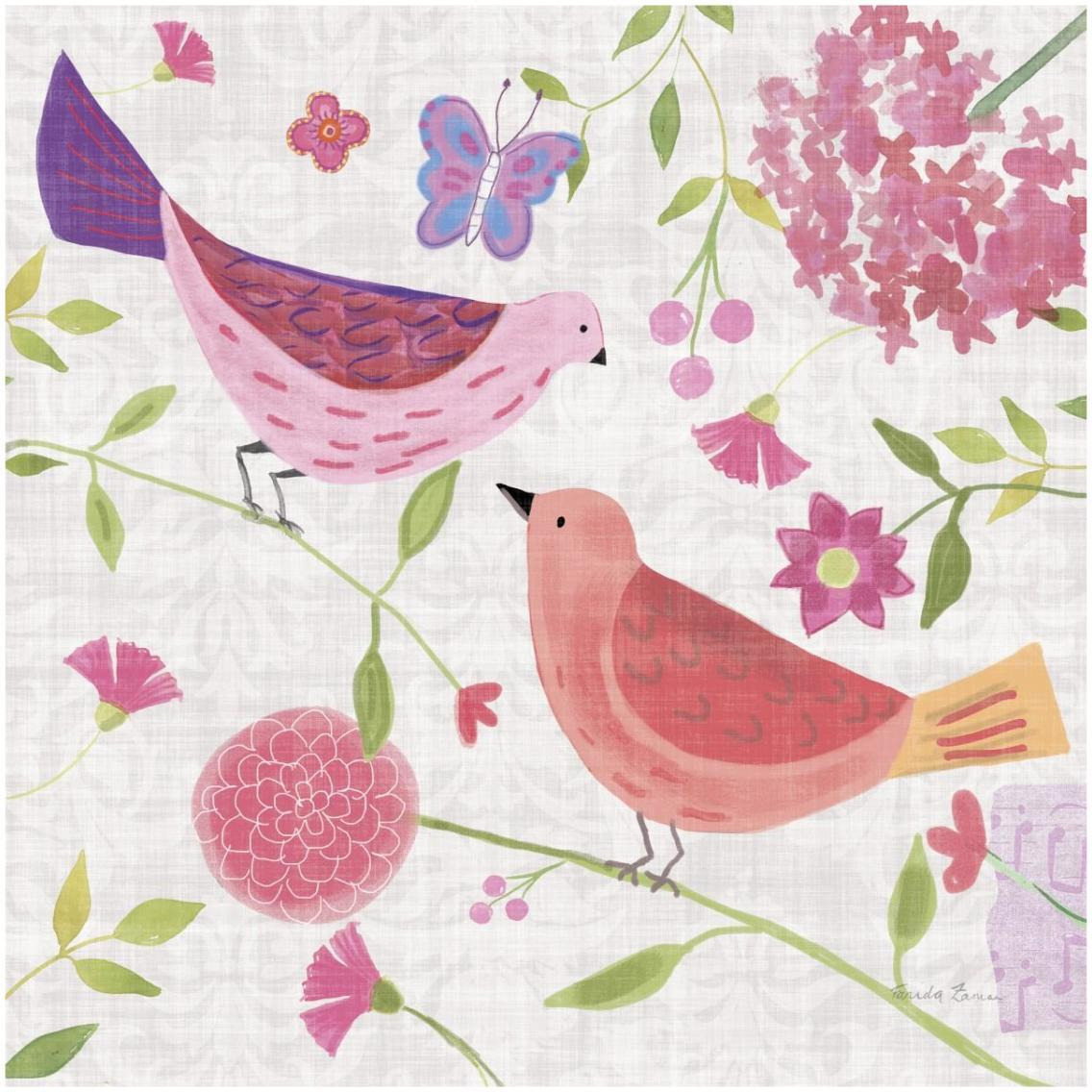 Damask Floral and Bird IV v2 -Paper Art-32&quotx32"