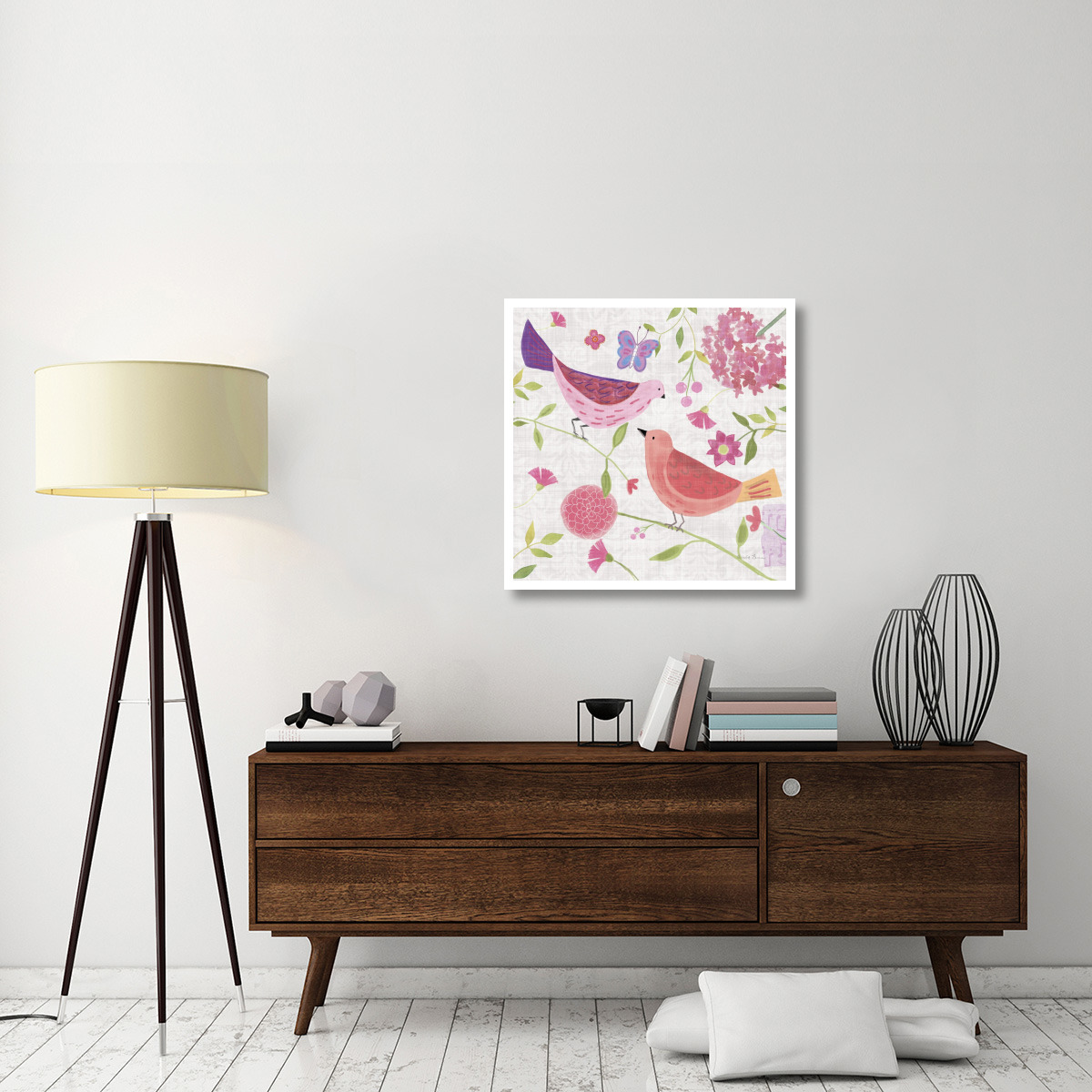 Damask Floral and Bird IV v2 -Paper Art-32&quotx32"