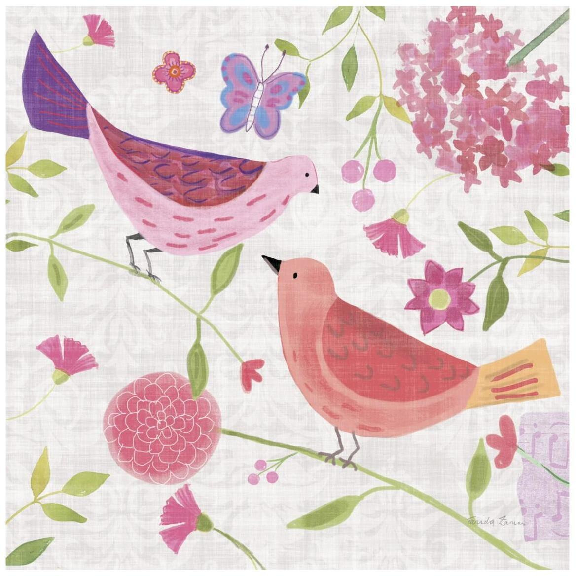 Damask Floral and Bird IV v2 -Paper Art-42&quotx42"