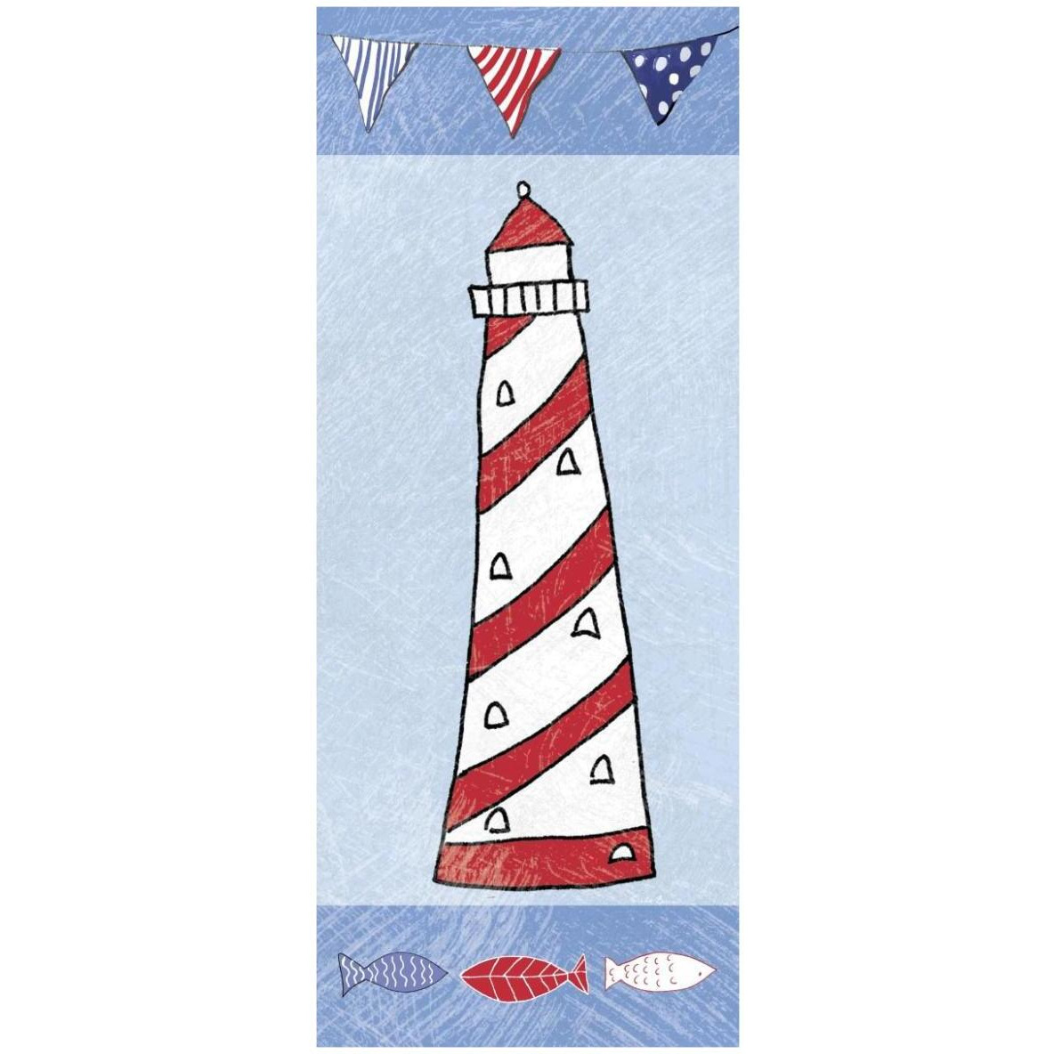 Coastal Lighthouse II on Blue -Paper Art-32&quotx77"