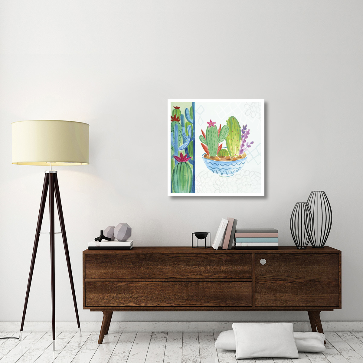 Cacti Garden II no Birds and Butterflies -Paper Art-32&quotx32"