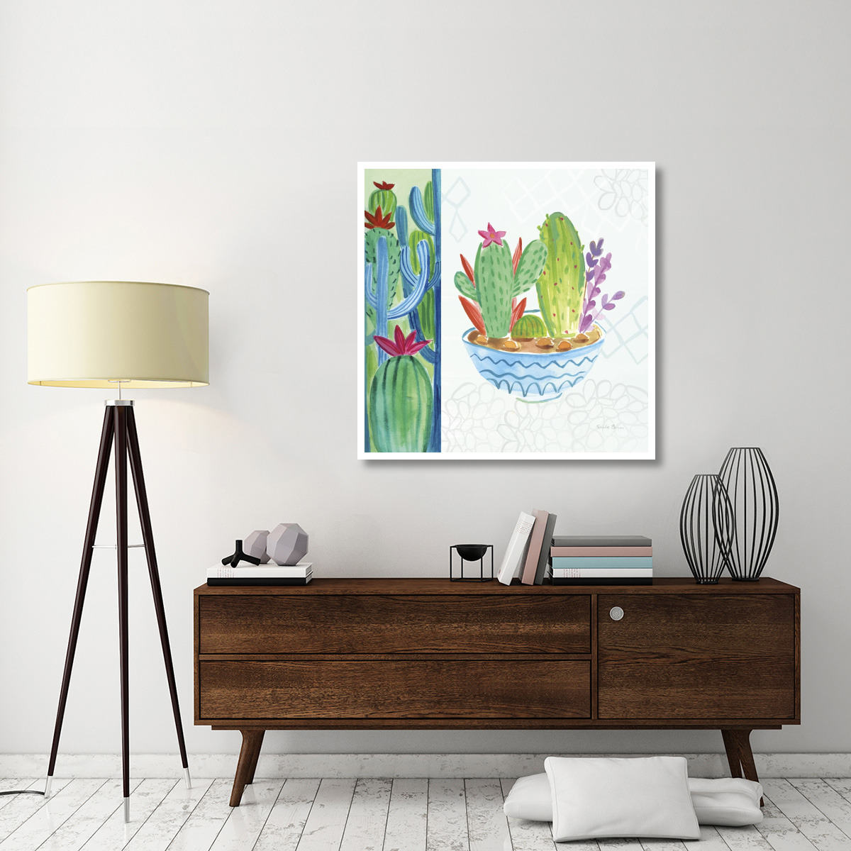 Cacti Garden II no Birds and Butterflies -Paper Art-42&quotx42"