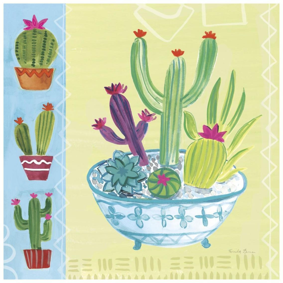 Cacti Garden III no Birds and Butterflies -Paper Art-26&quotx26"
