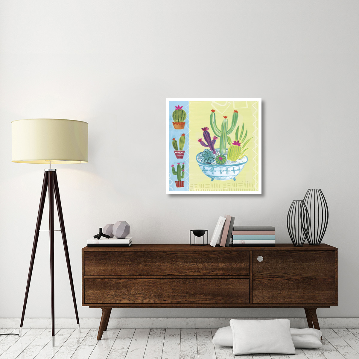 Cacti Garden III no Birds and Butterflies -Paper Art-32&quotx32"