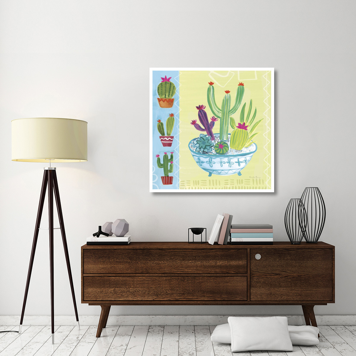 Cacti Garden III no Birds and Butterflies -Paper Art-42&quotx42"