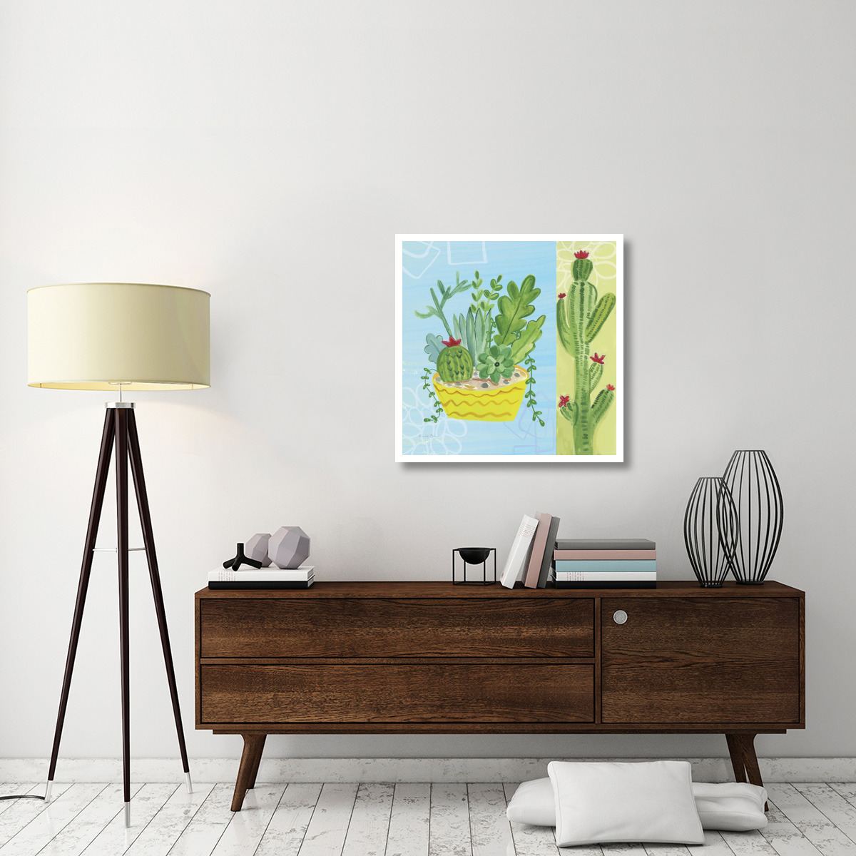 Cacti Garden IV no Birds and Butterflies -Paper Art-32&quotx32"