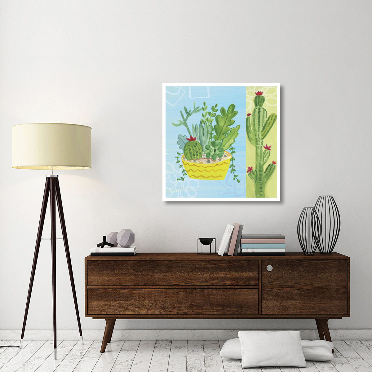Cacti Garden IV no Birds and Butterflies -Paper Art-38&quotx38"