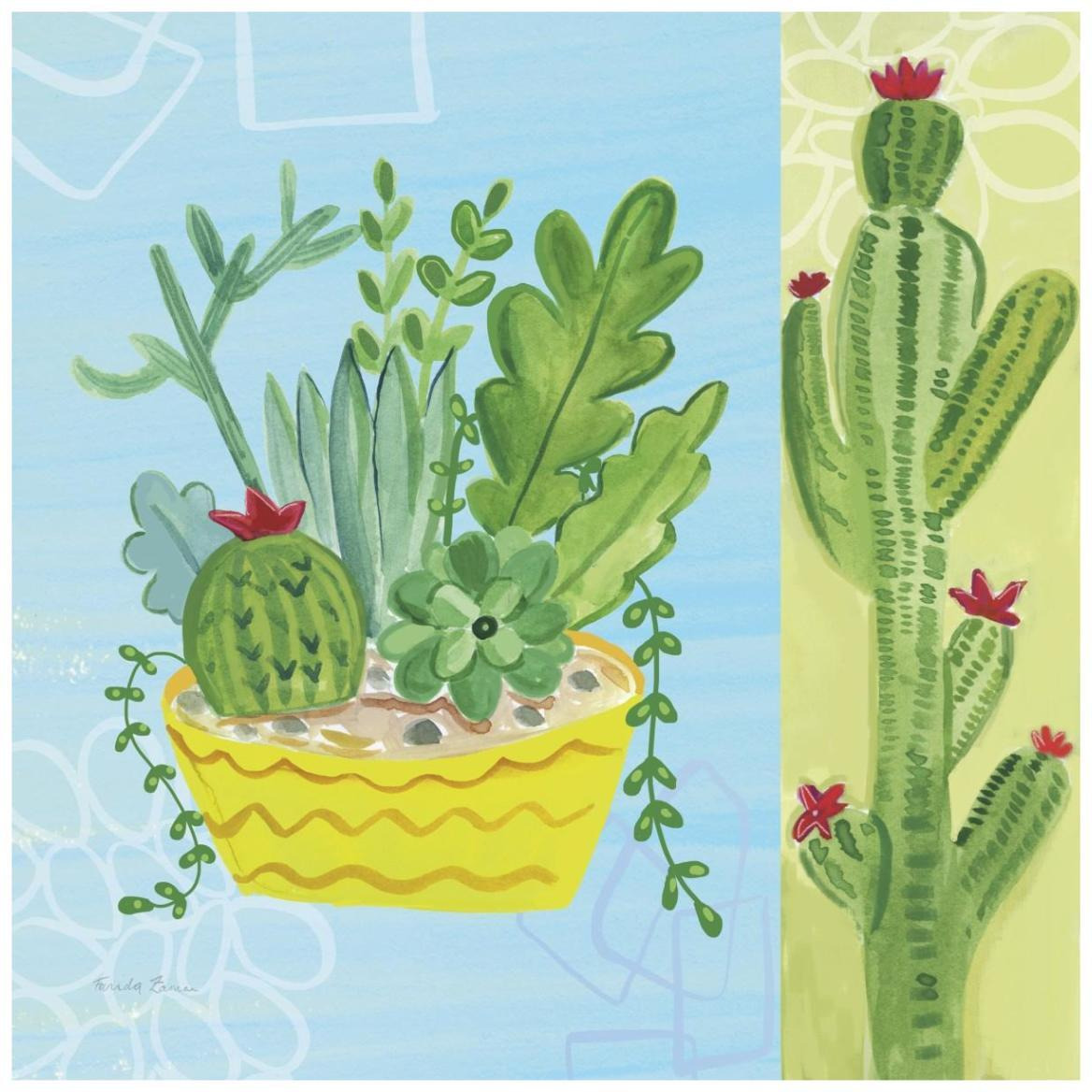 Cacti Garden IV no Birds and Butterflies -Paper Art-42&quotx42"