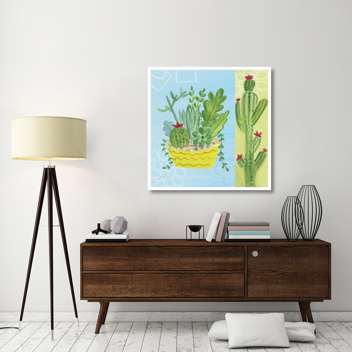 Cacti Garden IV no Birds and Butterflies -Paper Art-42&quotx42"