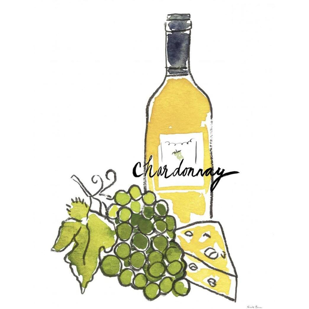 Wine Time IV Chardonnay -Paper Art-22&quotx26"