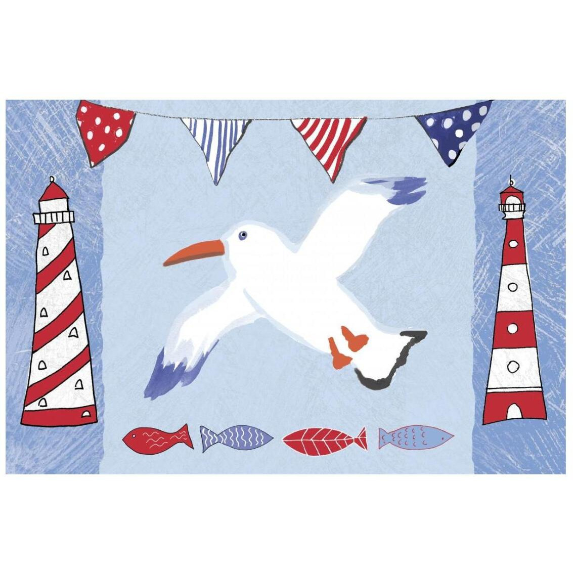 Coastal Bird III Blue -Paper Art-26&quotx18"