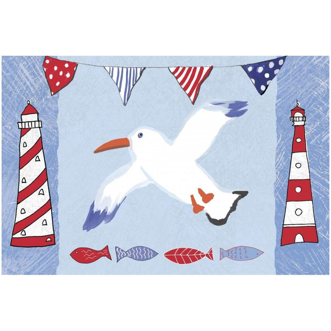 Coastal Bird III Blue -Paper Art-32&quotx22"
