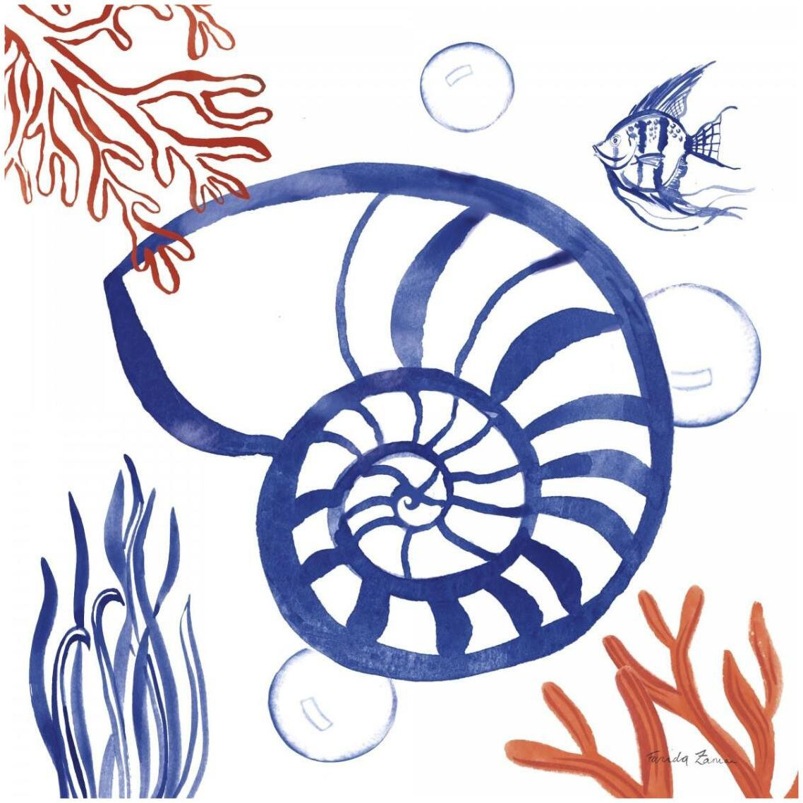 Coastal Jewels I -Paper Art-32&quotx32"