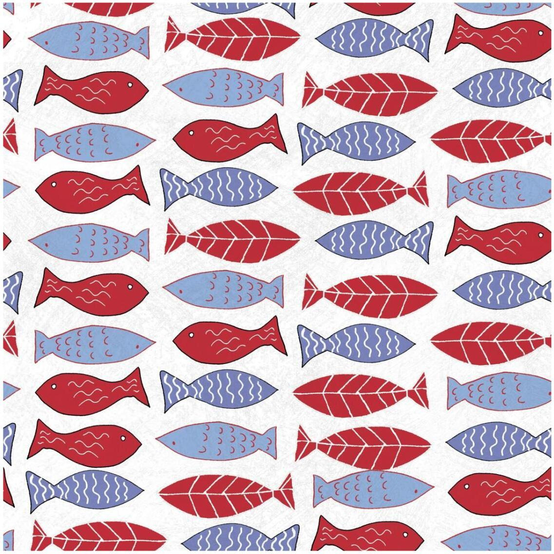Coastal Birds Pattern I -Paper Art-32&quotx32"