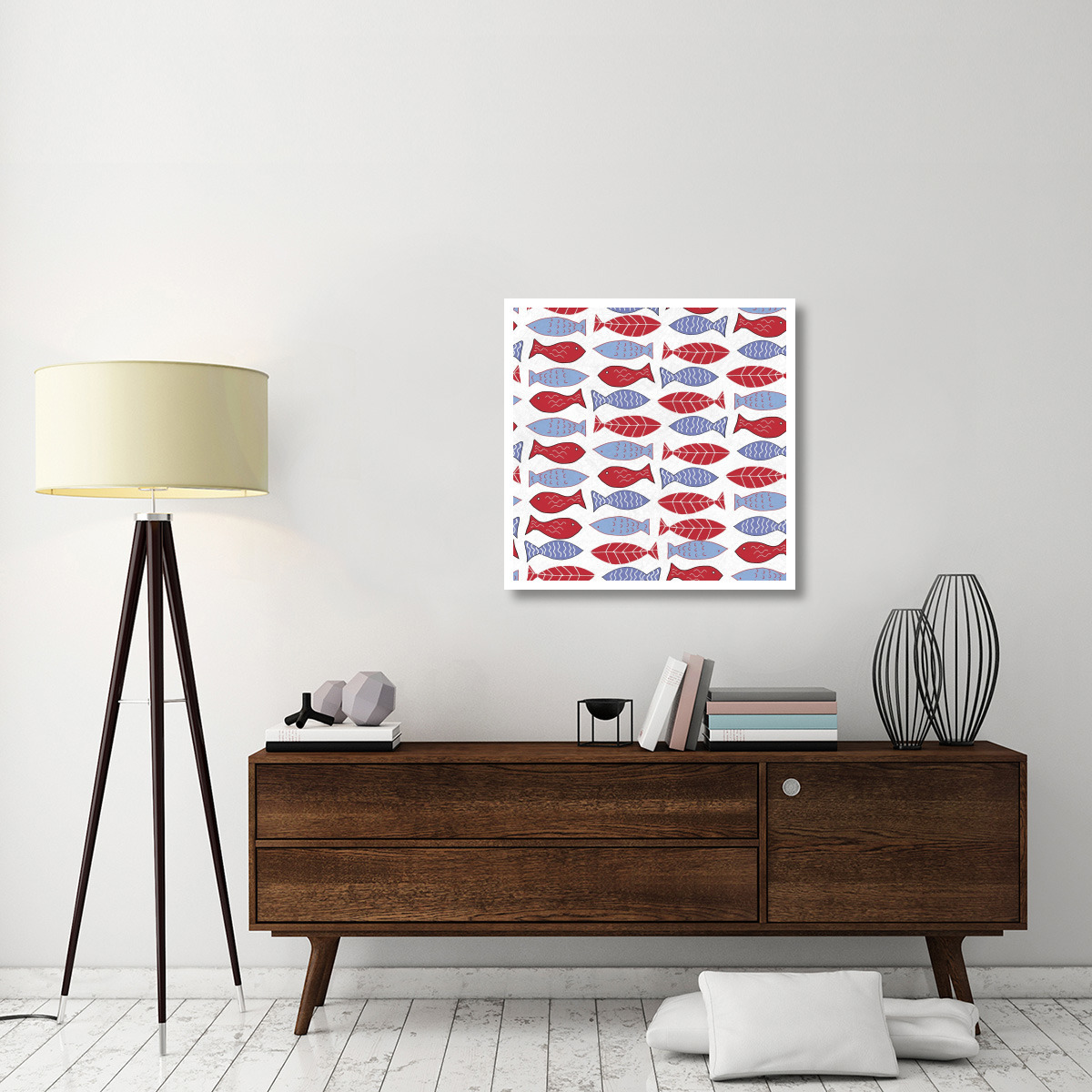 Coastal Birds Pattern I -Paper Art-32&quotx32"