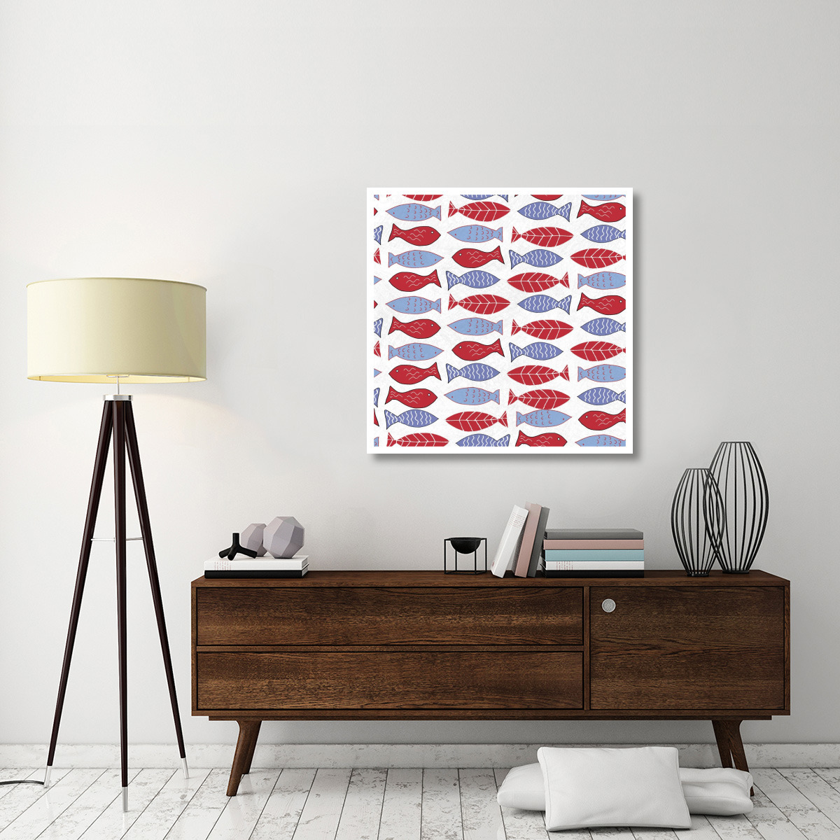Coastal Birds Pattern I -Paper Art-38&quotx38"