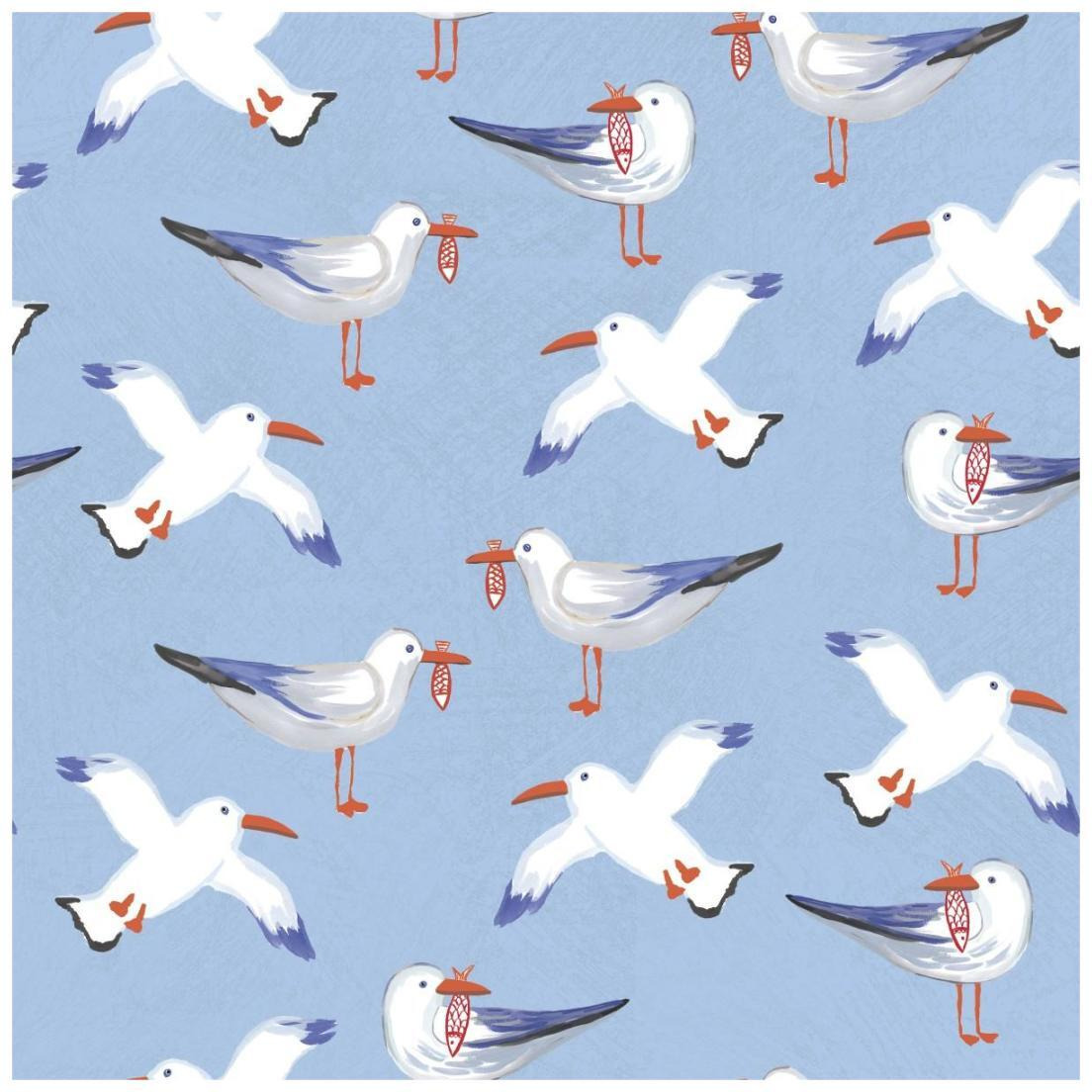 Coastal Birds Pattern II -Paper Art-20&quotx20"