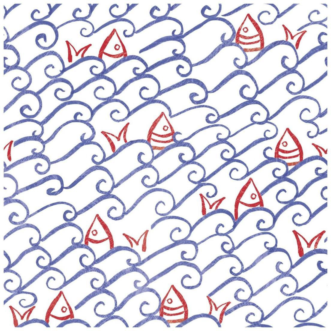 Coastal Birds Pattern V -Paper Art-20&quotx20"