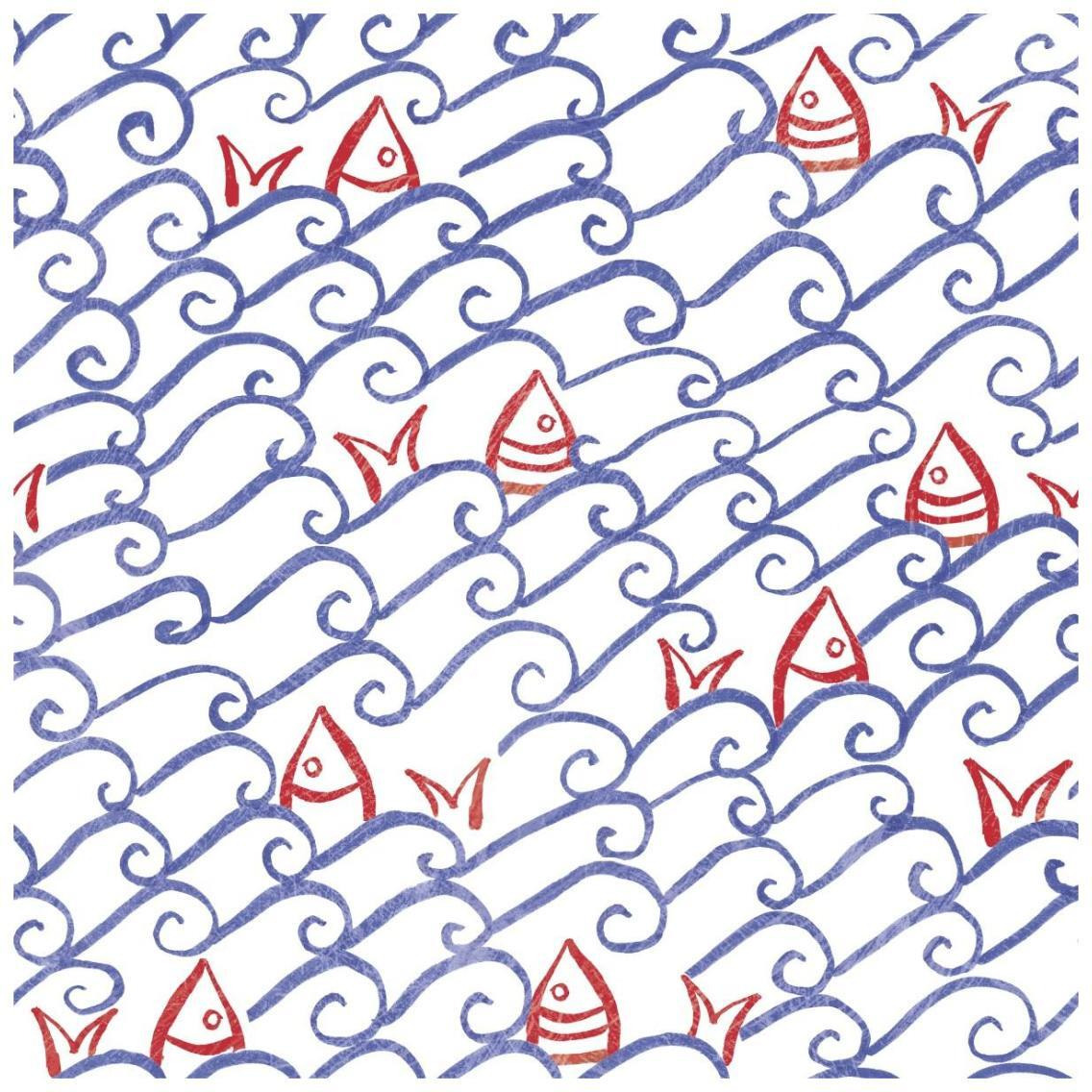 Coastal Birds Pattern V -Paper Art-26&quotx26"