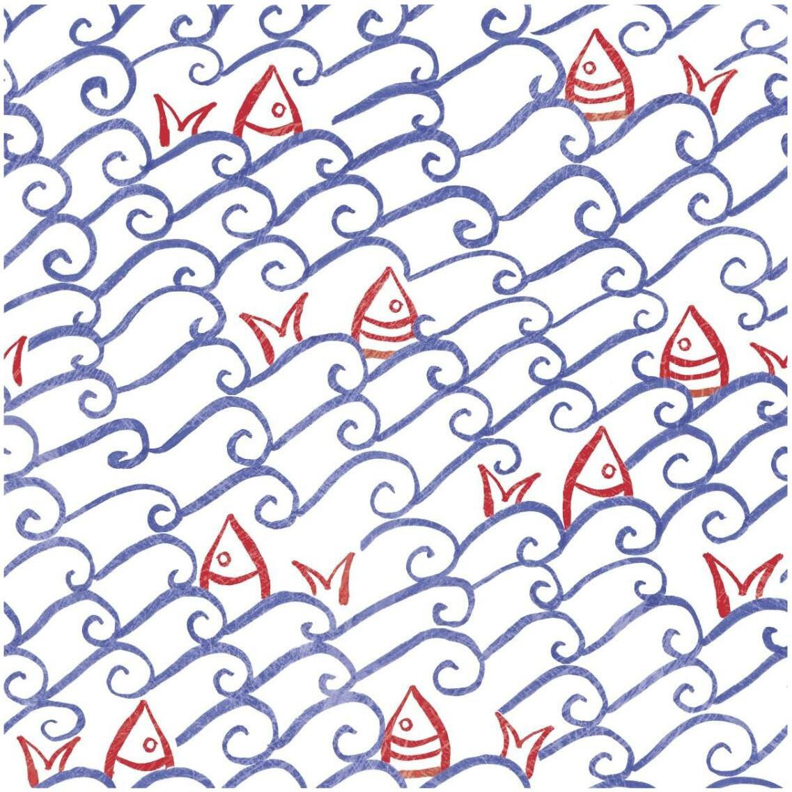 Coastal Birds Pattern V -Paper Art-32&quotx32"
