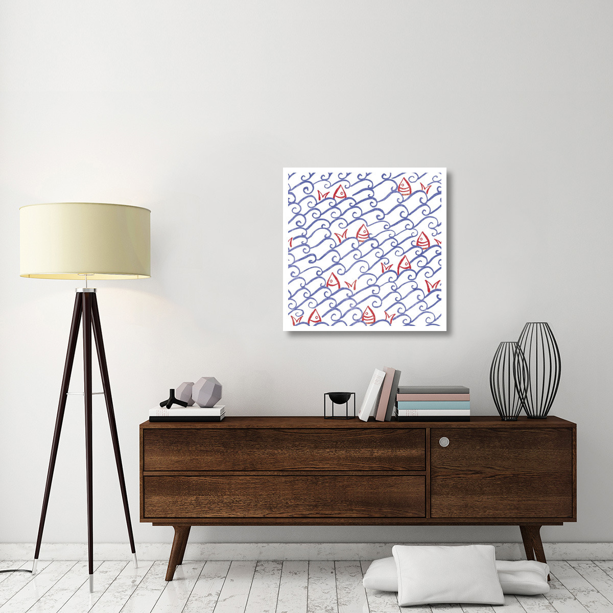 Coastal Birds Pattern V -Paper Art-32&quotx32"