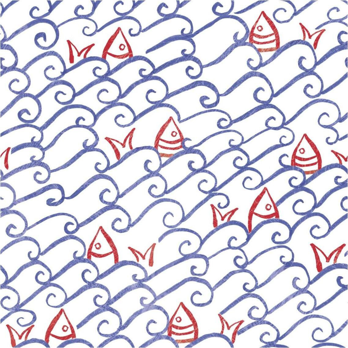 Coastal Birds Pattern V -Paper Art-38&quotx38"